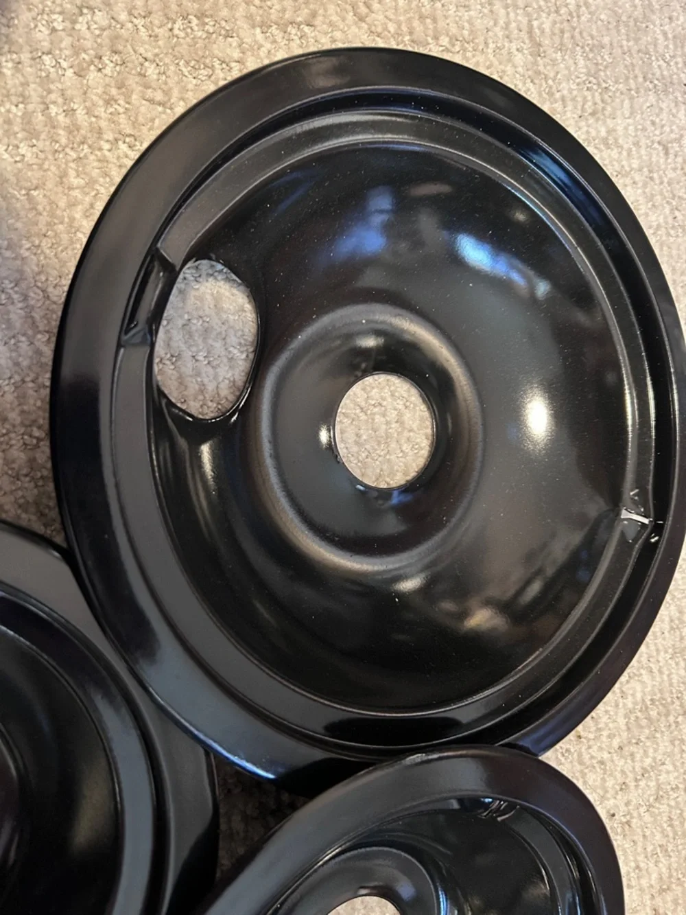 Black Replacement Stove Drip Pans - Set of 3